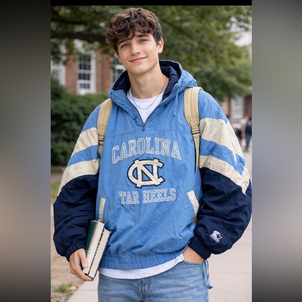 Vintage 90s UNC Tarheels Michael Jordan Starter Jacket Pullover XL